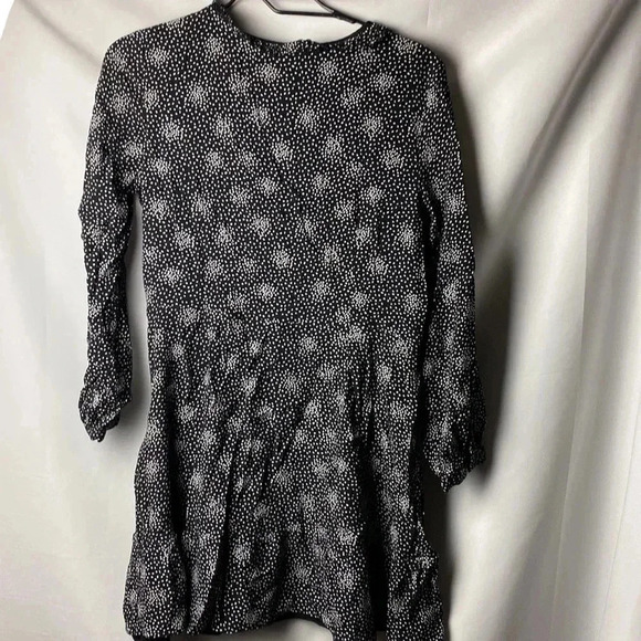 LOFT WOMENS SIZE 8 PETITE BLACK DRESS WHITE DOT DESIGN SIDE ZIP CROCHET - Picture 14 of 15